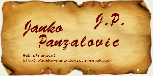 Janko Panzalović vizit kartica